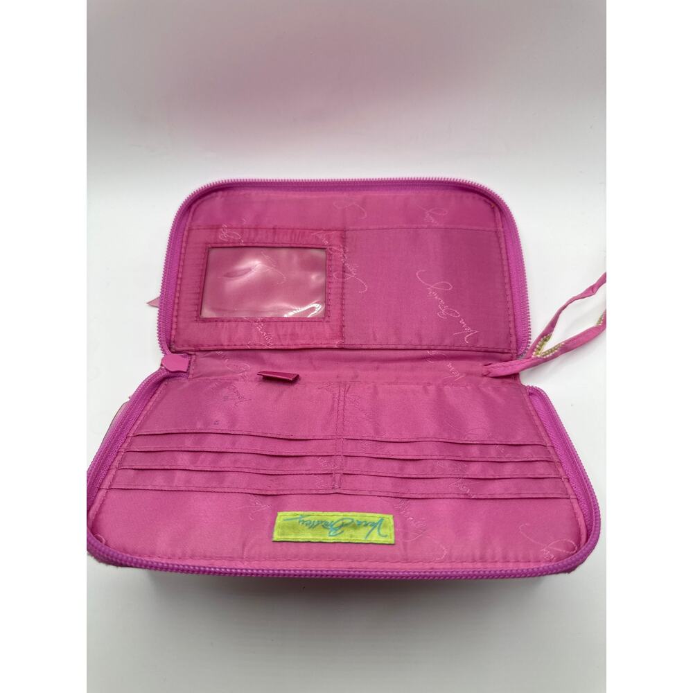 Vera Bradley Retired Pink Paisley Zip Around Wristlet Organizer Wallet Quilted - Picture 9 of 9
